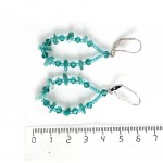 Серьги из амазонита, галтовка+хрусталь, "воздушная капля"