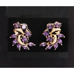 Серьги из аметиста (синт.) "жар-птица"