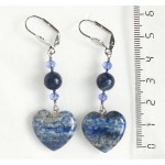 Серьги из лазурита (нат.цвет), сердечки 20мм + бусинка
