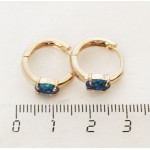 Серьги из опала сине-зеленого (иск.) "колечки"