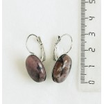 Серьги из родонита, овал 18х13мм, замок петелька