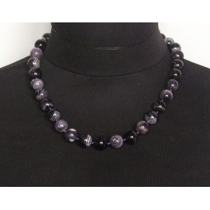 Бусы из аметиста, шарик 12мм, 47-49см