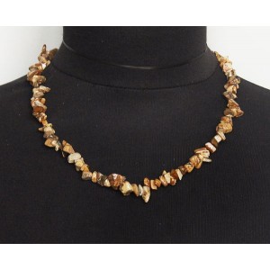 Бусы из яшмы песочной, галтовка мелкая