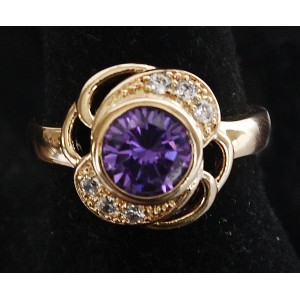 Кольцо с аметистом (синт.) "серенада"