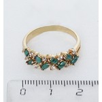 Кольцо с малахитом "косичка"