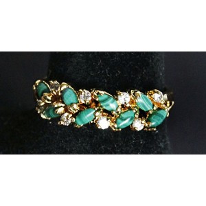 Кольцо с малахитом "косичка"