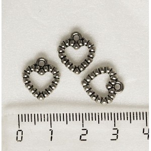 Подвеска "сердечко витой контур" 14х12мм