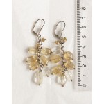 Серьги из цитрина, овалы 10-12мм, на цепочке