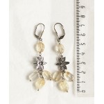 Серьги из цитрина, овалы 10-12мм, коннектор "маргаритка"