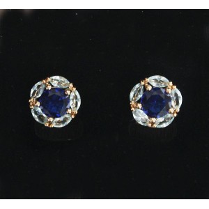 Серьги из шпинели с лепестками