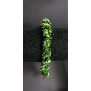 Браслет из хромдиопсида (галтовка), жгут 2 нити, на застежке