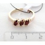 Кольцо с гранатом "3 камня" 