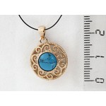 Кулон из бирюзы (имитация) "Восточное солнце", цвет темно-голубой