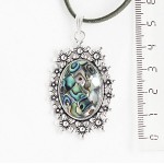 Кулон из гелиотиса (мозаика), овал 25х18мм, оправа "клумба"