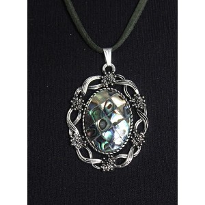 Кулон из гелиотиса (мозаика), овал 25х18мм, оправа "торжество"