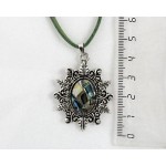 Кулон из гелиотиса (мозаика), овал 18х13мм, оправа "папоротник"