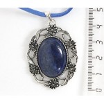 Кулон из лазурита (синий), овал 25х18мм, оправа "торжество"