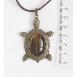 Кулон из тигрового глаза "сова", круг 20мм