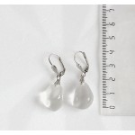 Серьги из горного хрусталя, крупная галтовка