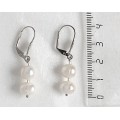 Серьги из жемчуга, цвет БЕЛЫЙ, 2 шарика