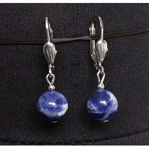 Серьги из содалита, шарик 10мм