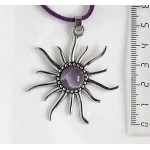 Кулон из аметиста "солнышко", круг 12мм, гладкий