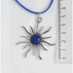 Кулон из лазурита (синий) "солнышко", круг 12мм