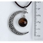 Кулон из тигрового глаза "луна", круг 12мм