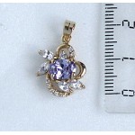 Кулон из циркона сиреневый "4 стразы + цирконы"