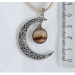 Кулон из яшмы песочной "луна", круг 12мм