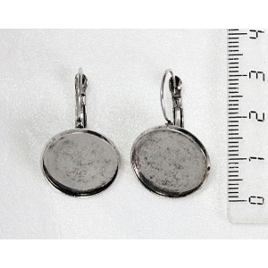 Основа для серег с сеттингом круг 18мм, нерж. сталь, ПАРА