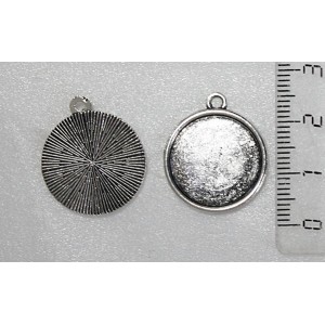  Основа для кулона, круг 18мм, цвет ант.серебро