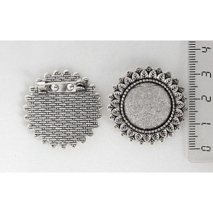 Основа для броши "подсолнух", сеттинг круг 20мм