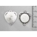 Основа для кулона "круг в сердечке", сеттинг 18мм, цвет ант.серебро