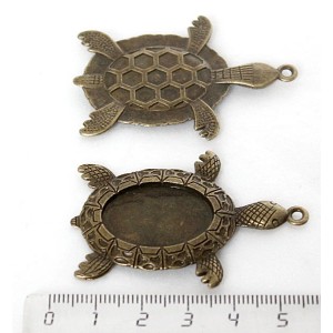 Основа для кулона "черепаха", сеттинг овал 25х18мм, цвет бронза