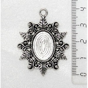 Основа для кулона "папоротник", сеттинг овал 18х13мм, цвет ант. серебро