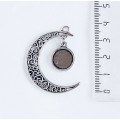 Основа для кулона "луна", подвесной круг кабошон 12мм