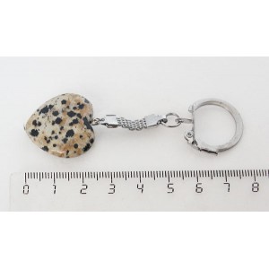 Брелок из яшмы далматиновой, сердечко 25мм