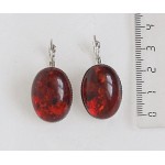 Серьги из янтаря (переплавленый), цвет коньячный, овал 25х18мм, замок петелька