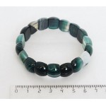 Браслет из агата зеленого (тонировка), выпуклые сегменты 13х10мм