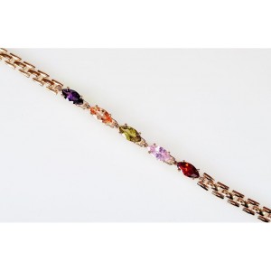 Браслет из фианита (микс) "маркиза малая"