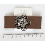 Браслет со стразами "пятилистник", цвет коричневый, на кнопках