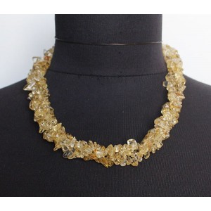 Бусы из цитрина, галтовка, жгут 3 нити, 46-48см