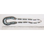 Колье из гематита + голубой хрусталь огранка, 3 нити