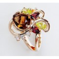 Кольцо с фианитом микс "азалия"