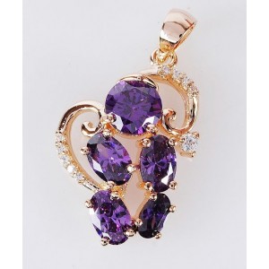 Кулон из аметиста (синт.) "млечный путь"