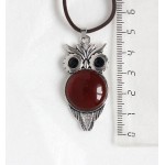 Кулон из сердолика (однотонный) "сова", круг 20мм