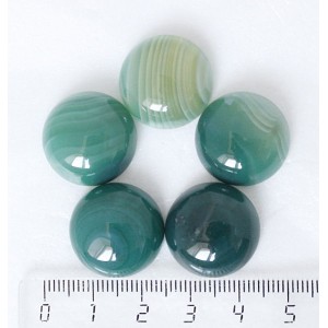 Агат зеленый (тонировка), кабошон круг 20мм