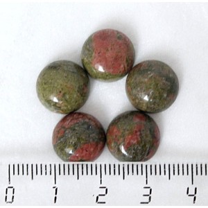 Унакит, кабошон круг 12мм