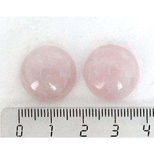 Кварц розовый, кабошон круг 18мм